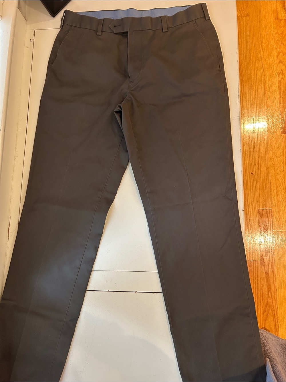 Brooks Brothers Men's Dress Pants - Gray Exterior with Light Blue Interior